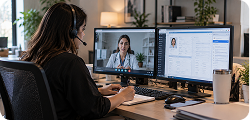 Remote assistant supporting a telehealth consultation